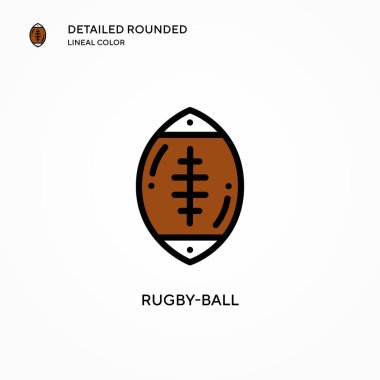 Rugby topu vektör ikonu. Modern vektör illüstrasyon kavramları. Düzenlemesi ve kişiselleştirmesi kolay.