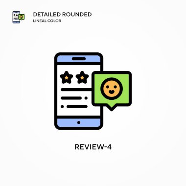 Gözden geçir-4 vektör simgesi. Modern vektör illüstrasyon kavramları. Düzenlemesi ve kişiselleştirmesi kolay.