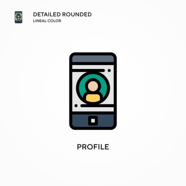 Profil vektör simgesi. Modern vektör illüstrasyon kavramları. Düzenlemesi ve kişiselleştirmesi kolay.