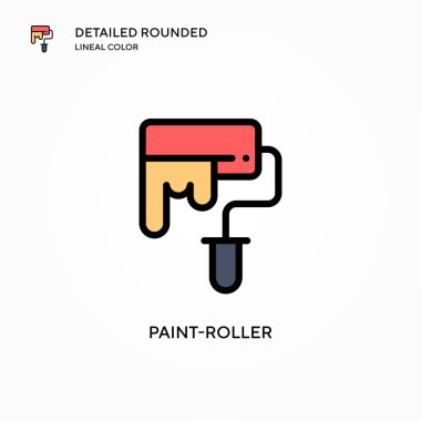 Boya silindirli vektör simgesi. Modern vektör illüstrasyon kavramları. Düzenlemesi ve kişiselleştirmesi kolay.