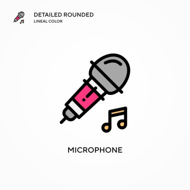 Mikrofon vektör simgesi. Modern vektör illüstrasyon kavramları. Düzenlemesi ve kişiselleştirmesi kolay.