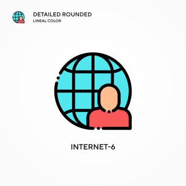 İnternet-6 vektör simgesi. Modern vektör illüstrasyon kavramları. Düzenlemesi ve kişiselleştirmesi kolay.