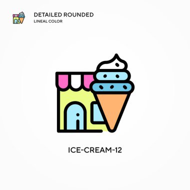 Dondurma-12 vektör simgesi. Modern vektör illüstrasyon kavramları. Düzenlemesi ve kişiselleştirmesi kolay.