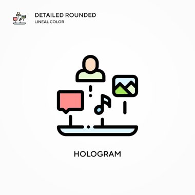 Hologram vektör simgesi. Modern vektör illüstrasyon kavramları. Düzenlemesi ve kişiselleştirmesi kolay.