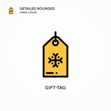 Hediye etiketi vektör simgesi. Modern vektör illüstrasyon kavramları. Düzenlemesi ve kişiselleştirmesi kolay.