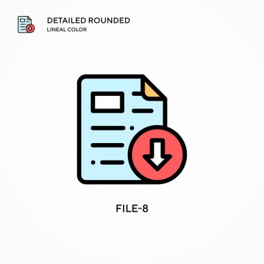 Dosya-8 vektör simgesi. Modern vektör illüstrasyon kavramları. Düzenlemesi ve kişiselleştirmesi kolay.