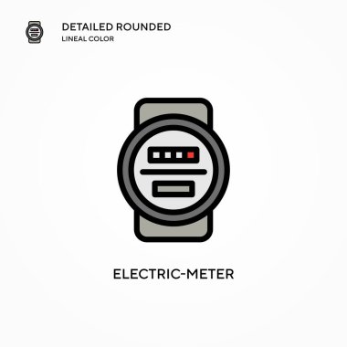 Elektrik metre vektör simgesi. Modern vektör illüstrasyon kavramları. Düzenlemesi ve kişiselleştirmesi kolay.