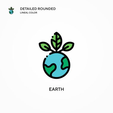 Dünya vektör simgesi. Modern vektör illüstrasyon kavramları. Düzenlemesi ve kişiselleştirmesi kolay.