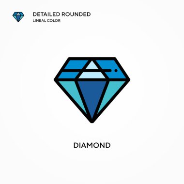Elmas vektör simgesi. Modern vektör illüstrasyon kavramları. Düzenlemesi ve kişiselleştirmesi kolay.