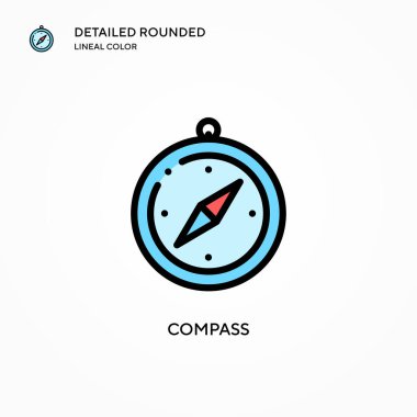 Pusula vektör simgesi. Modern vektör illüstrasyon kavramları. Düzenlemesi ve kişiselleştirmesi kolay.