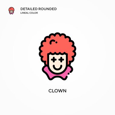 Palyaço vektör simgesi. Modern vektör illüstrasyon kavramları. Düzenlemesi ve kişiselleştirmesi kolay.