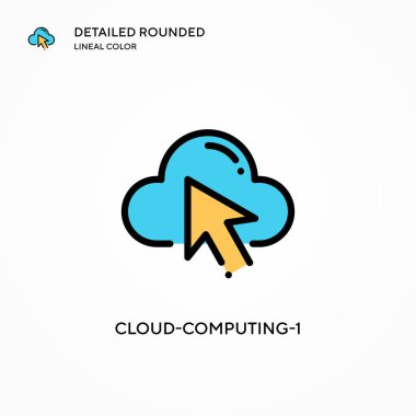 Bulut-hesaplama-1 vektör simgesi. Modern vektör illüstrasyon kavramları. Düzenlemesi ve kişiselleştirmesi kolay.