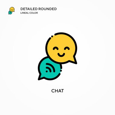 Sohbet vektörü simgesi. Modern vektör illüstrasyon kavramları. Düzenlemesi ve kişiselleştirmesi kolay.
