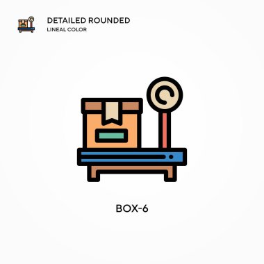 Kutu-6 vektör simgesi. Modern vektör illüstrasyon kavramları. Düzenlemesi ve kişiselleştirmesi kolay.