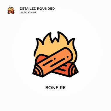 Şenlik ateşi vektör simgesi. Modern vektör illüstrasyon kavramları. Düzenlemesi ve kişiselleştirmesi kolay.