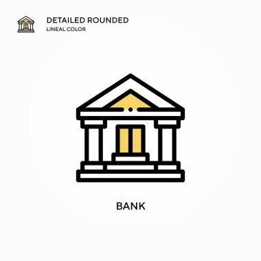 Banka vektör simgesi. Modern vektör illüstrasyon kavramları. Düzenlemesi ve kişiselleştirmesi kolay.