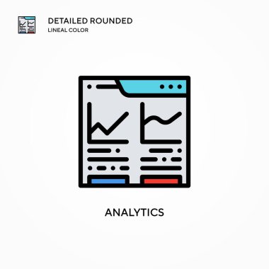 Analitik vektör simgesi. Modern vektör illüstrasyon kavramları. Düzenlemesi ve kişiselleştirmesi kolay.