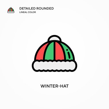 Kış şapkası vektör simgesi. Modern vektör illüstrasyon kavramları. Düzenlemesi ve kişiselleştirmesi kolay.