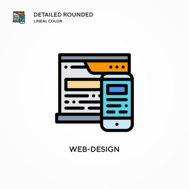 Web tasarım vektör simgesi. Modern vektör illüstrasyon kavramları. Düzenlemesi ve kişiselleştirmesi kolay.