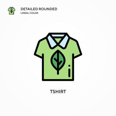 Tshirt vektör simgesi. Modern vektör illüstrasyon kavramları. Düzenlemesi ve kişiselleştirmesi kolay.