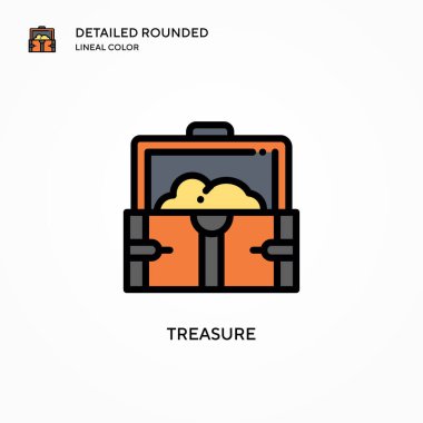 Hazine vektör simgesi. Modern vektör illüstrasyon kavramları. Düzenlemesi ve kişiselleştirmesi kolay.