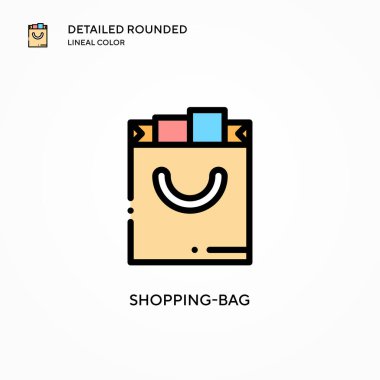 Alışveriş torbası vektör simgesi. Modern vektör illüstrasyon kavramları. Düzenlemesi ve kişiselleştirmesi kolay.