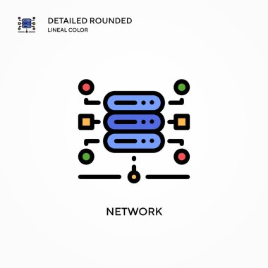 Ağ vektör simgesi. Modern vektör illüstrasyon kavramları. Düzenlemesi ve kişiselleştirmesi kolay.