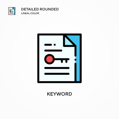 Anahtar kelime vektör simgesi. Modern vektör illüstrasyon kavramları. Düzenlemesi ve kişiselleştirmesi kolay.