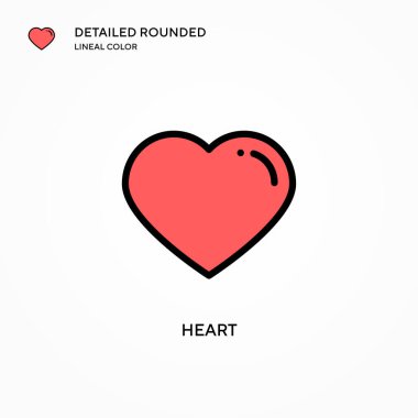 Kalp vektör simgesi. Modern vektör illüstrasyon kavramları. Düzenlemesi ve kişiselleştirmesi kolay.