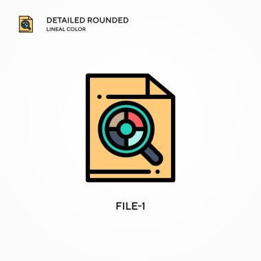 Dosya-1 vektör simgesi. Modern vektör illüstrasyon kavramları. Düzenlemesi ve kişiselleştirmesi kolay.