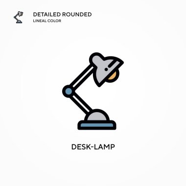 Masa lambası vektör simgesi. Modern vektör illüstrasyon kavramları. Düzenlemesi ve kişiselleştirmesi kolay.