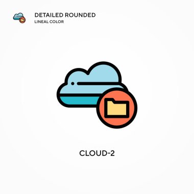 Bulut-2 vektör simgesi. Modern vektör illüstrasyon kavramları. Düzenlemesi ve kişiselleştirmesi kolay.