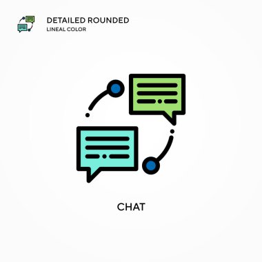 Sohbet vektörü simgesi. Modern vektör illüstrasyon kavramları. Düzenlemesi ve kişiselleştirmesi kolay.
