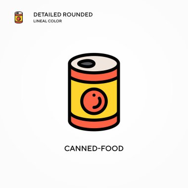 Konserve yiyecek vektör simgesi. Modern vektör illüstrasyon kavramları. Düzenlemesi ve kişiselleştirmesi kolay.