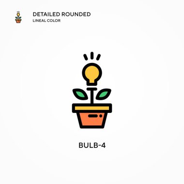 Ampul-4 vektör simgesi. Modern vektör illüstrasyon kavramları. Düzenlemesi ve kişiselleştirmesi kolay.