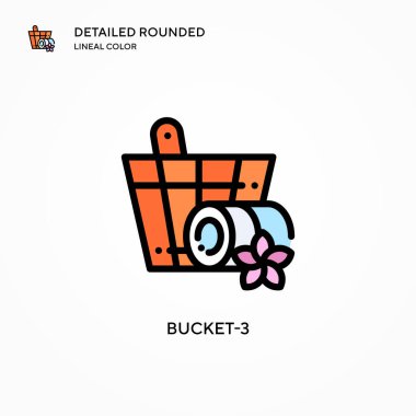 Bucket-3 vektör simgesi. Modern vektör illüstrasyon kavramları. Düzenlemesi ve kişiselleştirmesi kolay.