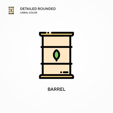 Namlu vektör ikonu. Modern vektör illüstrasyon kavramları. Düzenlemesi ve kişiselleştirmesi kolay.