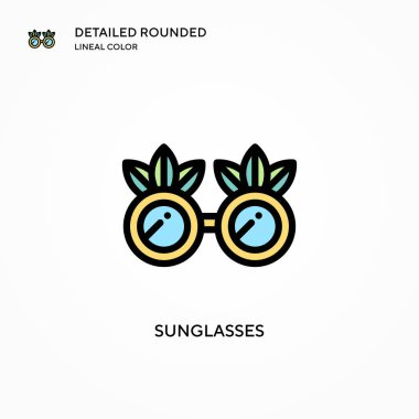 Güneş gözlüğü vektör simgesi. Modern vektör illüstrasyon kavramları. Düzenlemesi ve kişiselleştirmesi kolay.