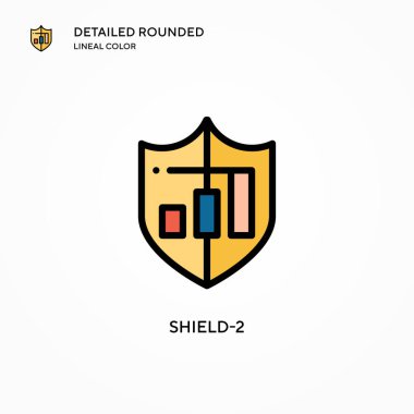 Kalkan-2 vektör simgesi. Modern vektör illüstrasyon kavramları. Düzenlemesi ve kişiselleştirmesi kolay.