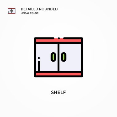 Shelf vektör simgesi. Modern vektör illüstrasyon kavramları. Düzenlemesi ve kişiselleştirmesi kolay.