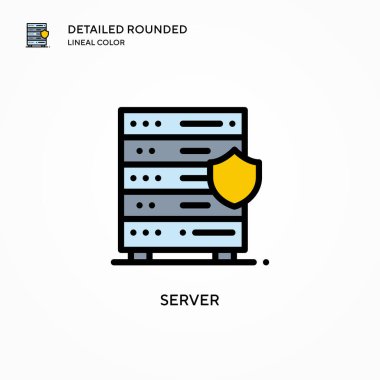 Sunucu vektör simgesi. Modern vektör illüstrasyon kavramları. Düzenlemesi ve kişiselleştirmesi kolay.