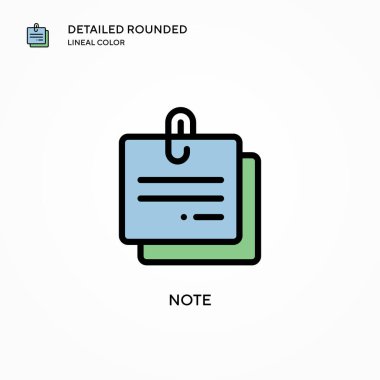 Not vektör simgesi. Modern vektör illüstrasyon kavramları. Düzenlemesi ve kişiselleştirmesi kolay.