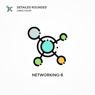 Ağ-8 vektör simgesi. Modern vektör illüstrasyon kavramları. Düzenlemesi ve kişiselleştirmesi kolay.