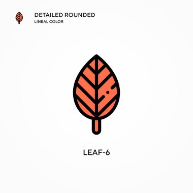Yaprak-6 vektör simgesi. Modern vektör illüstrasyon kavramları. Düzenlemesi ve kişiselleştirmesi kolay.