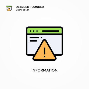 Bilgi vektör simgesi. Modern vektör illüstrasyon kavramları. Düzenlemesi ve kişiselleştirmesi kolay.