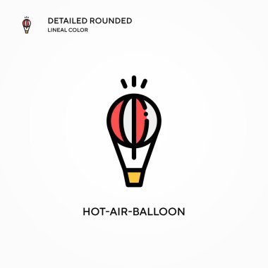 Sıcak hava balonu vektör simgesi. Modern vektör illüstrasyon kavramları. Düzenlemesi ve kişiselleştirmesi kolay.
