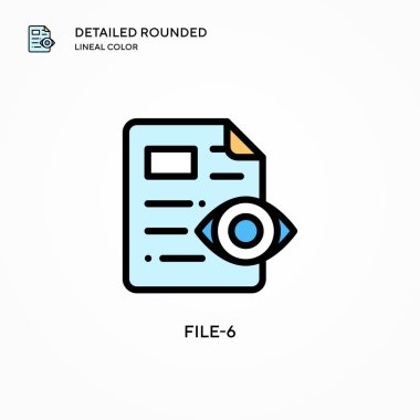 Dosya-6 vektör simgesi. Modern vektör illüstrasyon kavramları. Düzenlemesi ve kişiselleştirmesi kolay.