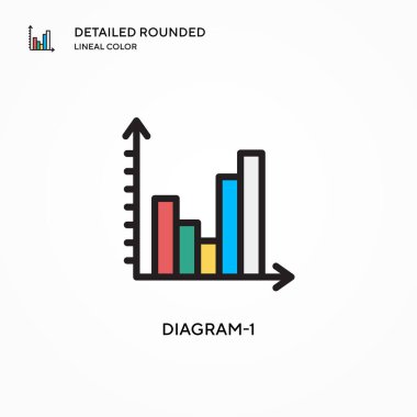 Diyagram-1 vektör simgesi. Modern vektör illüstrasyon kavramları. Düzenlemesi ve kişiselleştirmesi kolay.