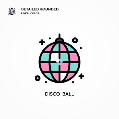 Disko topu vektör simgesi. Modern vektör illüstrasyon kavramları. Düzenlemesi ve kişiselleştirmesi kolay.