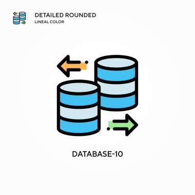 Veritabanı-10 vektör simgesi. Modern vektör illüstrasyon kavramları. Düzenlemesi ve kişiselleştirmesi kolay.